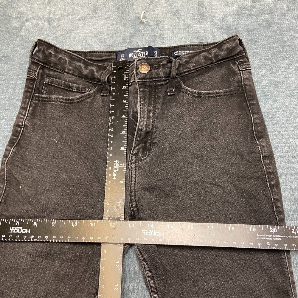 Hollister High Rise Super Skinny Jeans Womens 7S 28x28 Black Classic Stretch - Picture 7 of 14